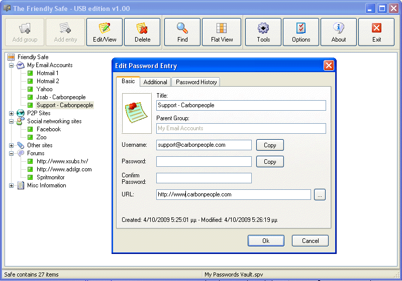 The Friendly Password Safe - Screenshot #1