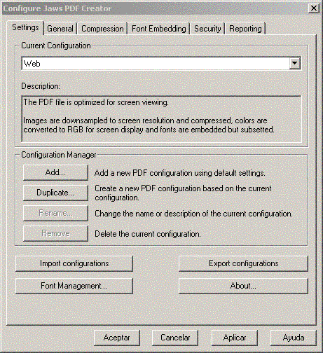 Jaws PDF Creator - Screenshot #2