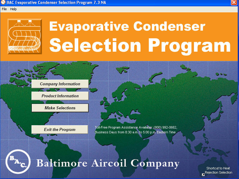 B.A.C. Evaporative Condenser Selection Program - Screenshot #2