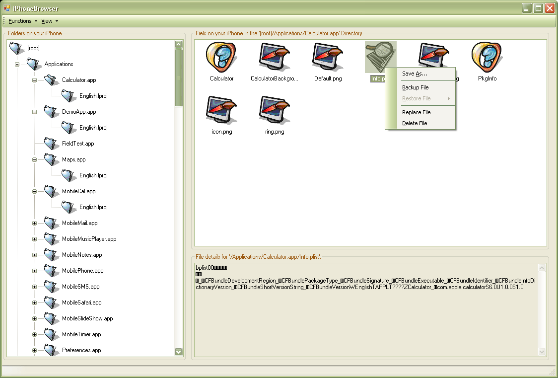 iPhoneBrowser - Screenshot #2