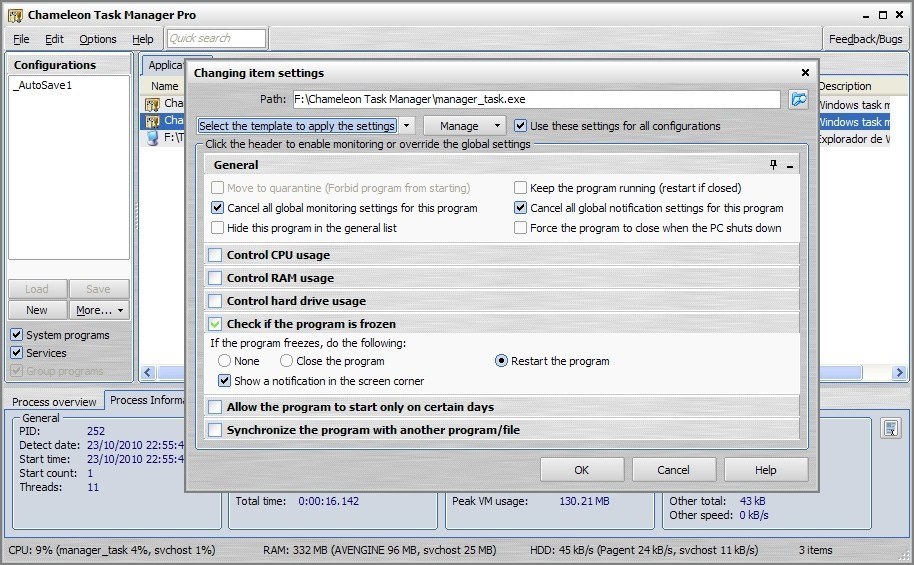 Chameleon Task Manager - Screenshot #6