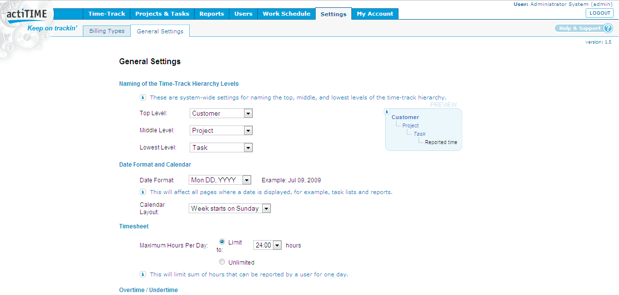 actiTIME - Screenshot #1