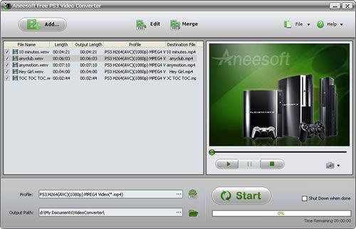 Aneesoft Free PS3 Video Converter - Screenshot #5