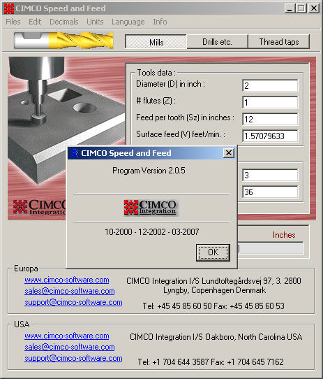 Cimco Speed and Feed - Screenshot #1