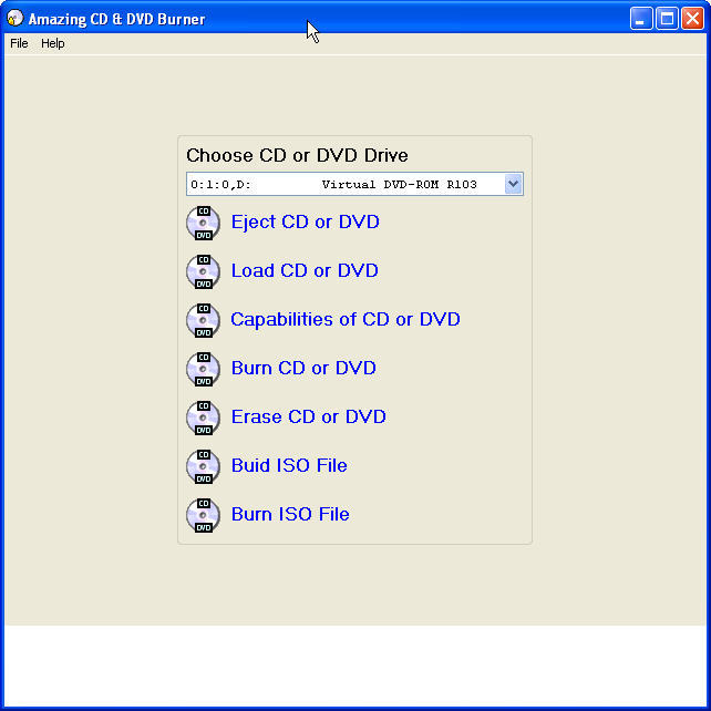 Amazing CD & DVD Burner - Screenshot #1
