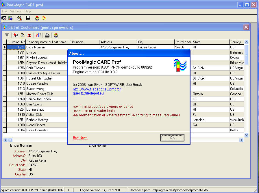 PoolMagic CARE prof (DEMO version) - Screenshot #1