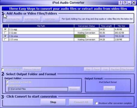 ZillaSoft iPod Audio Converter - Screenshot #2