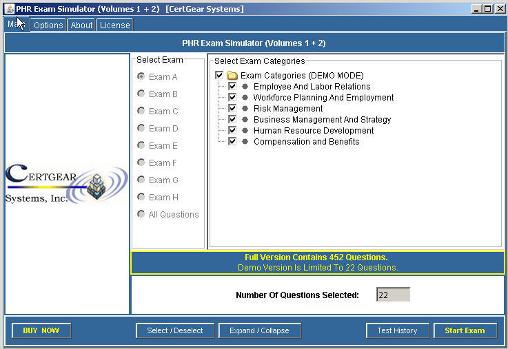 PHR Exam Simulator - Screenshot #1