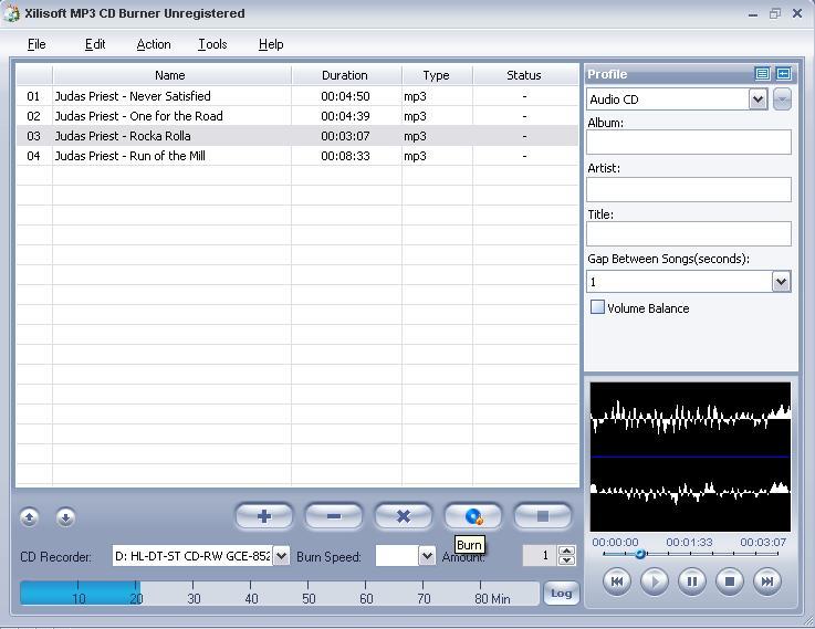 Xilisoft MP3 CD Burner - Screenshot #8