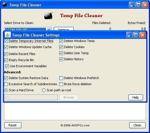 temp file cleaner windows 10