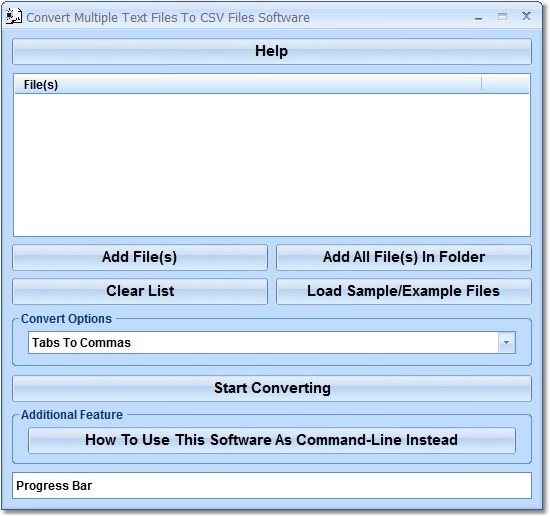 Convert Multiple Text Files To CSV Files Software - Screenshot #1