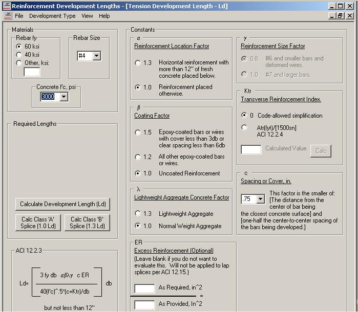 Reinforcement Development Length Calculator download for free SoftDeluxe
