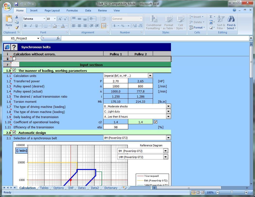 MITCalc-Timing Belts - Screenshot #1