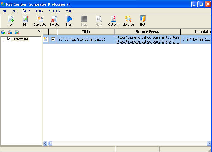 RSS Content Generator - Screenshot #1
