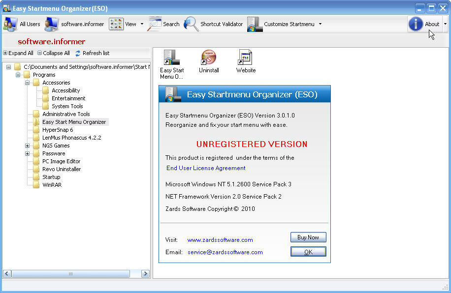 Easy Start Menu Organizer - Screenshot #1
