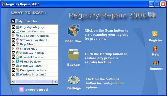 fix windows registry
