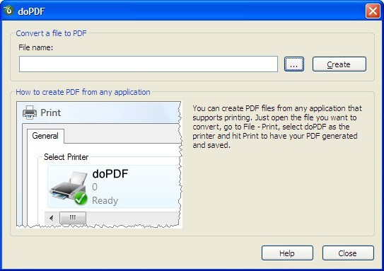 doPDF printer - Screenshot #1