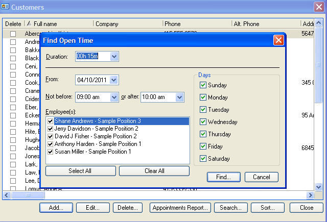 Customer Appointment Manager - Screenshot #3