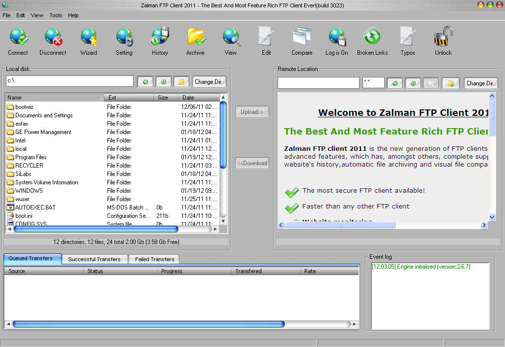 ZalmanFTPClient - Screenshot #1