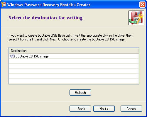 Windows Password Recovery Bootdisk Creator - Screenshot #2