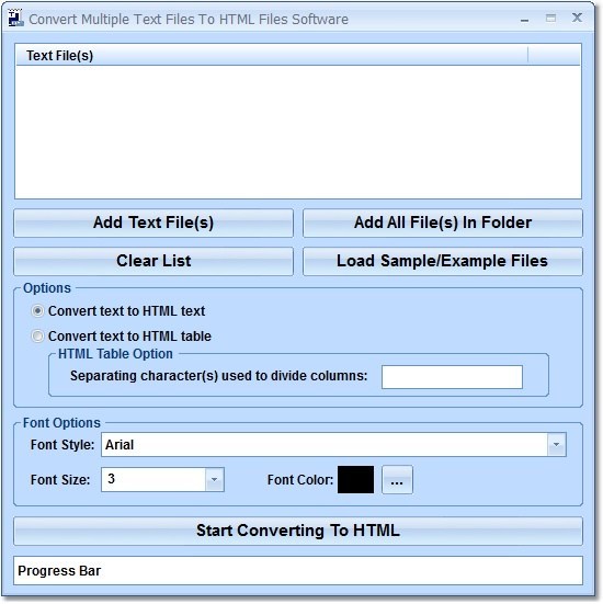 Convert Multiple Text Files To HTML Files Software - Screenshot #1