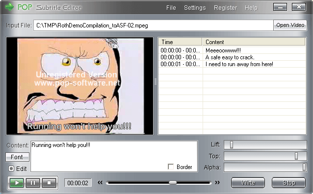 POP Subtitle Editor - Screenshot #2