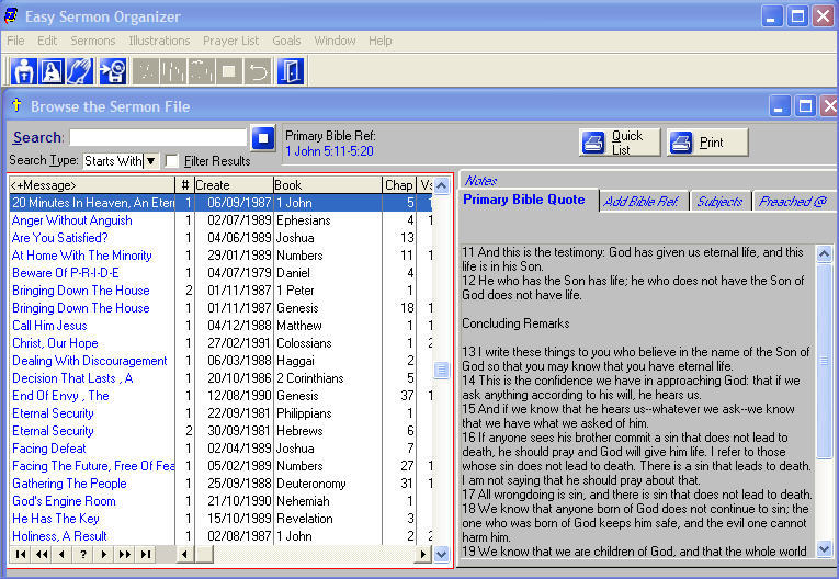 Easy Sermon Organizer - Screenshot #3