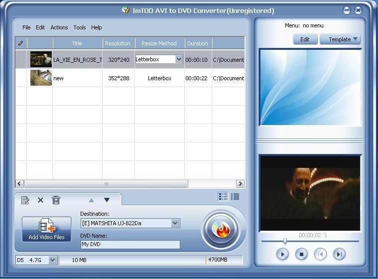 ImTOO AVI to DVD Converter - Screenshot #10