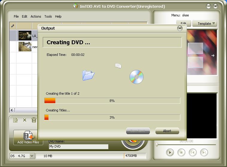ImTOO AVI to DVD Converter - Screenshot #8