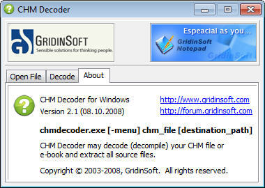 CHM Decoder - Screenshot #1