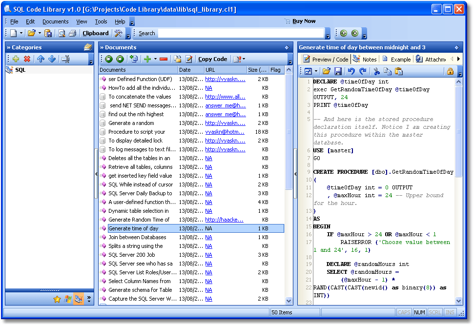 SQL Code Library download for free - SoftDeluxe