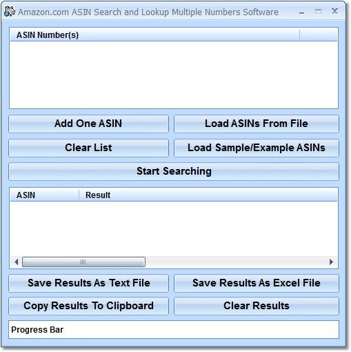 Amazon.com ASIN Search and Lookup Multiple Numbers Software - Screenshot #1