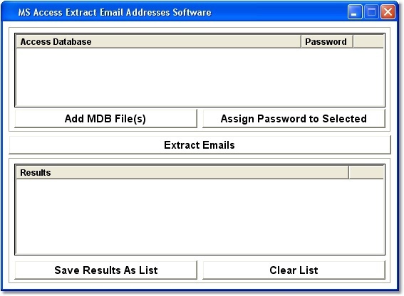 MS Access Extract Email Addresses Software - Screenshot #1