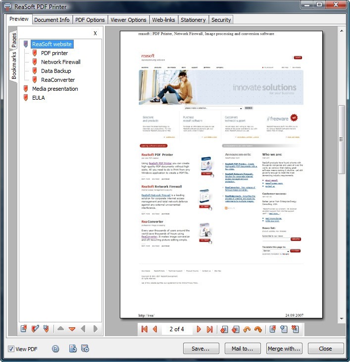 ReaSoft PDF Printer Lite Edition - Screenshot #1