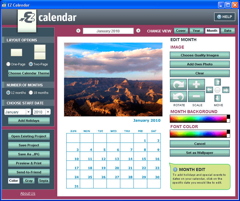 EZ Calendar Nature latest version Get best Windows software