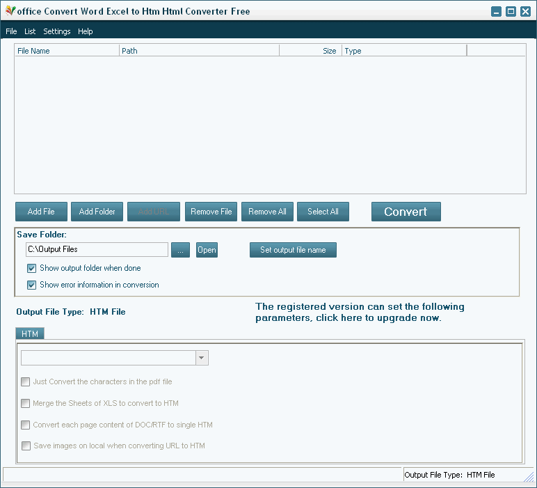 office Convert Word Excel to Htm Html Converter Free - Screenshot #3