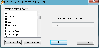 X10Remote Winamp Plugin - Screenshot #1