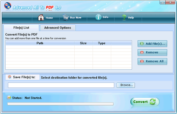 Advanced All To PDF - Screenshot #1