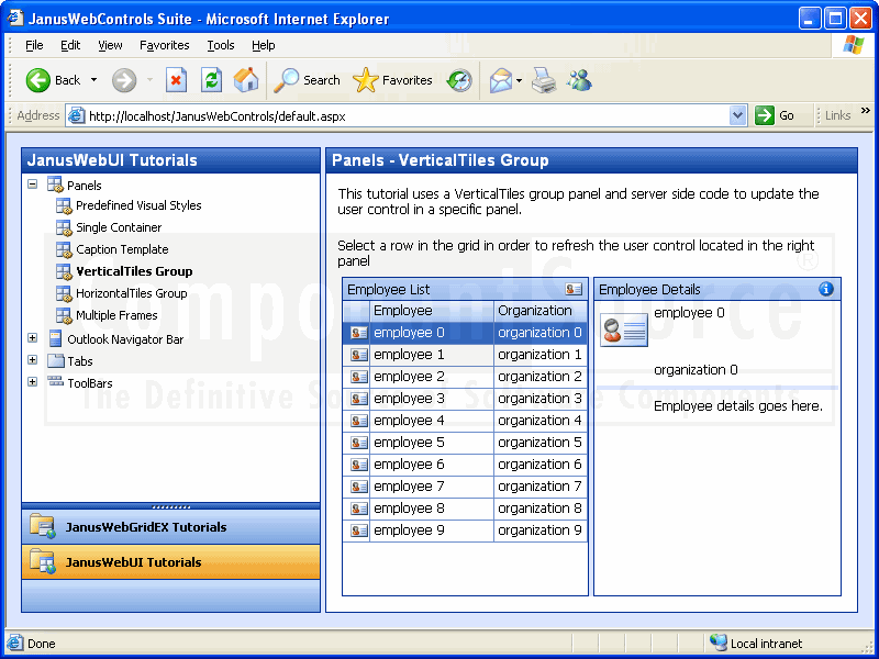 Janus ASP.NET Server Controls LICENSED - Screenshot #1