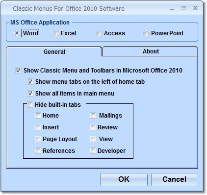 Classic Menus For Office 2010 Software - Screenshot #1