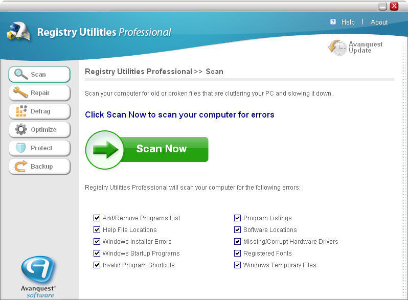 Registry Utilities Pro - Screenshot #1