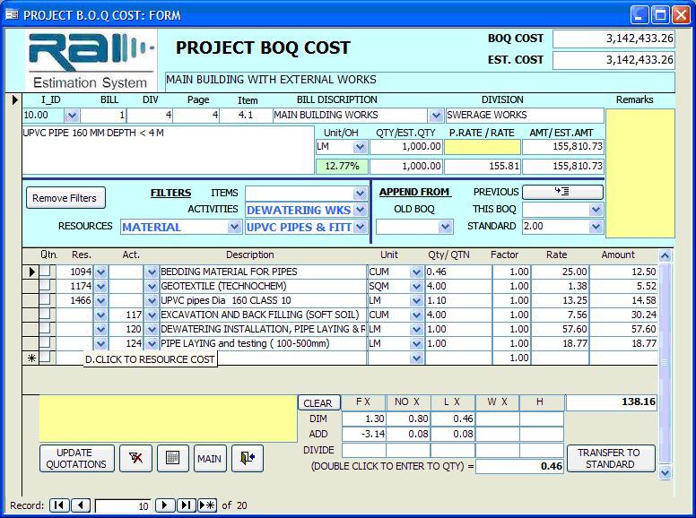 RAI ESTIMATION - Screenshot #1