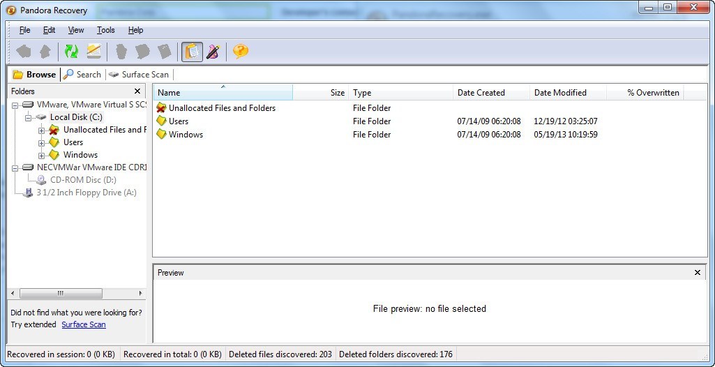 pandora recovery download windows 7