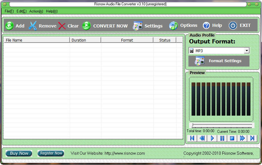 Risnow Audio File Converter - Screenshot #1