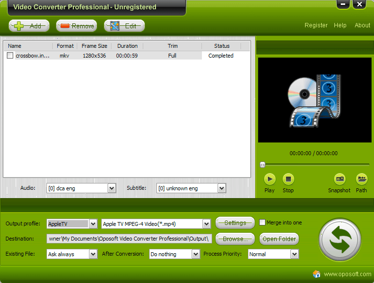 Oposoft Video Converter Professional - Screenshot #10