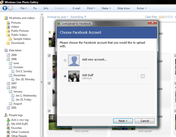 LiveUpload to Facebook - Screenshot #1