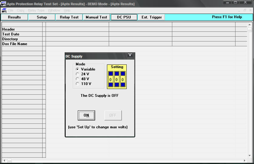 APTS Protection Relay Test Set - Screenshot #1