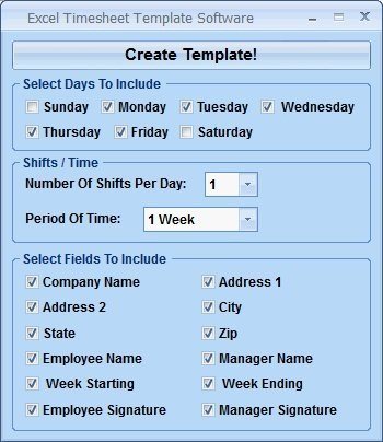 Excel Timesheet Template Software - Screenshot #4