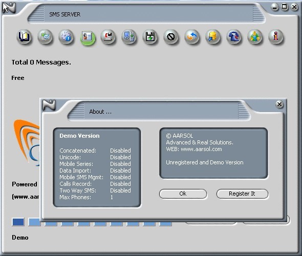 AARSOL SMS Server - Screenshot #1