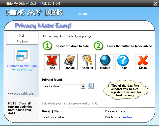 Hidden Disk Pro 5.08 free instals
